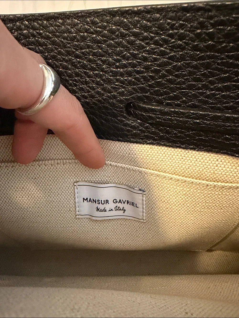 Mansur Gavriel Mini Sun Bag Black Tumble Leather with Tag and dust bag